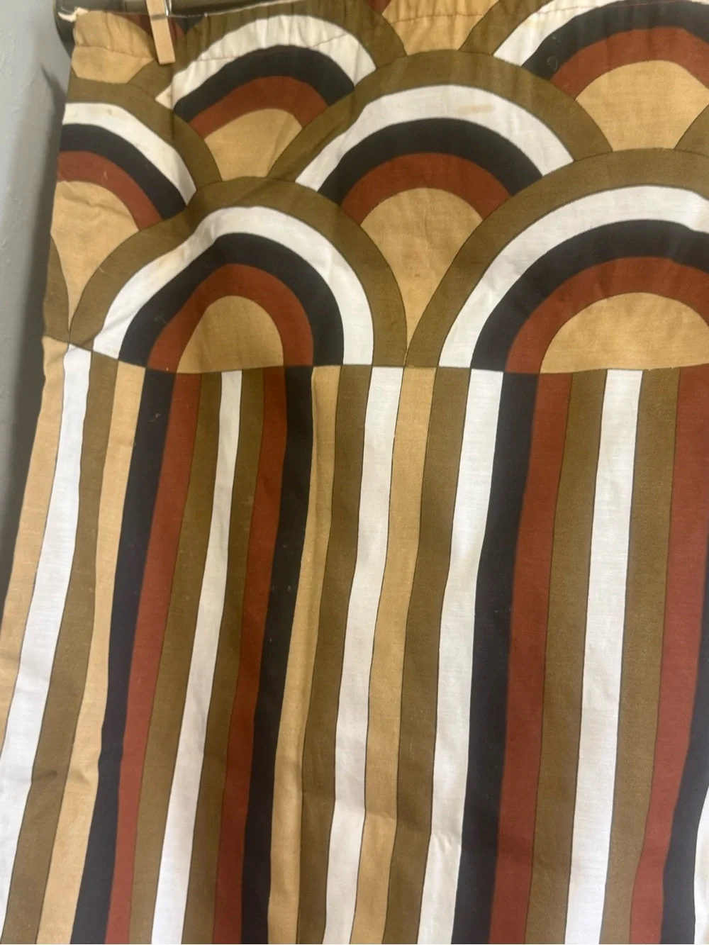 Vintage 1970s era mod design Vera brand drape set.